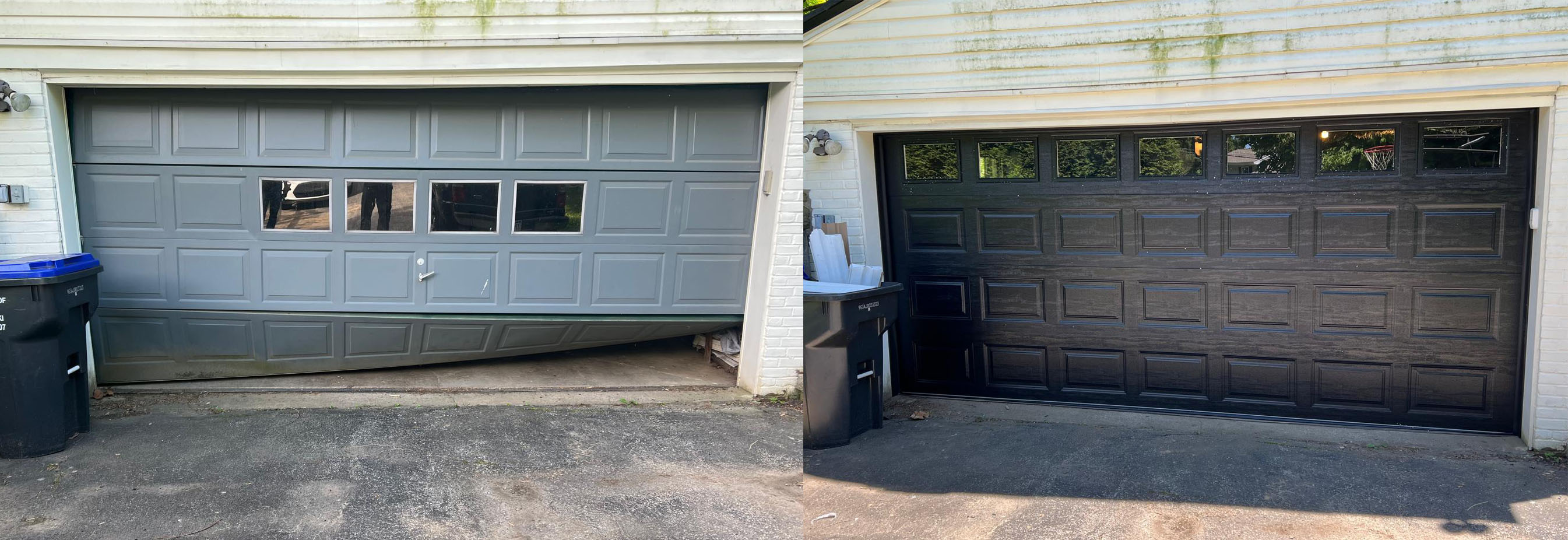 Before and after garage door installation philadelphia