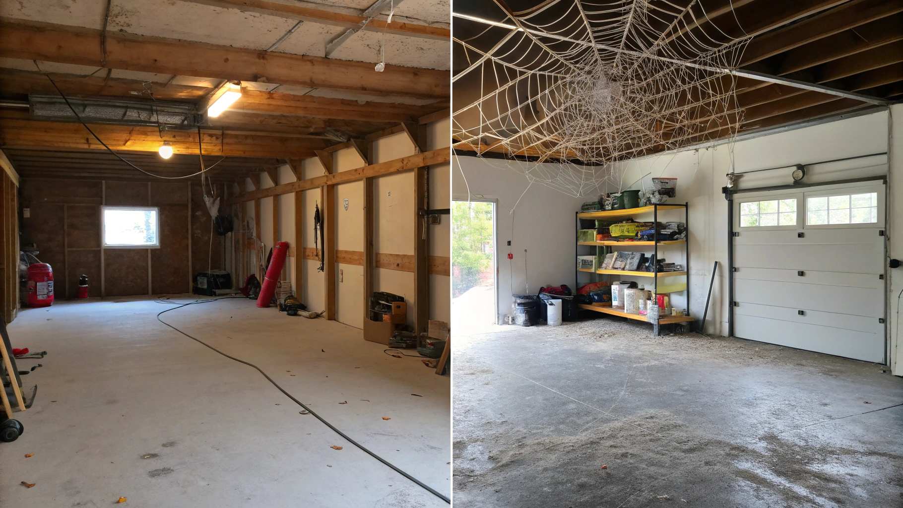 Before and After Garage Insulation Transformation