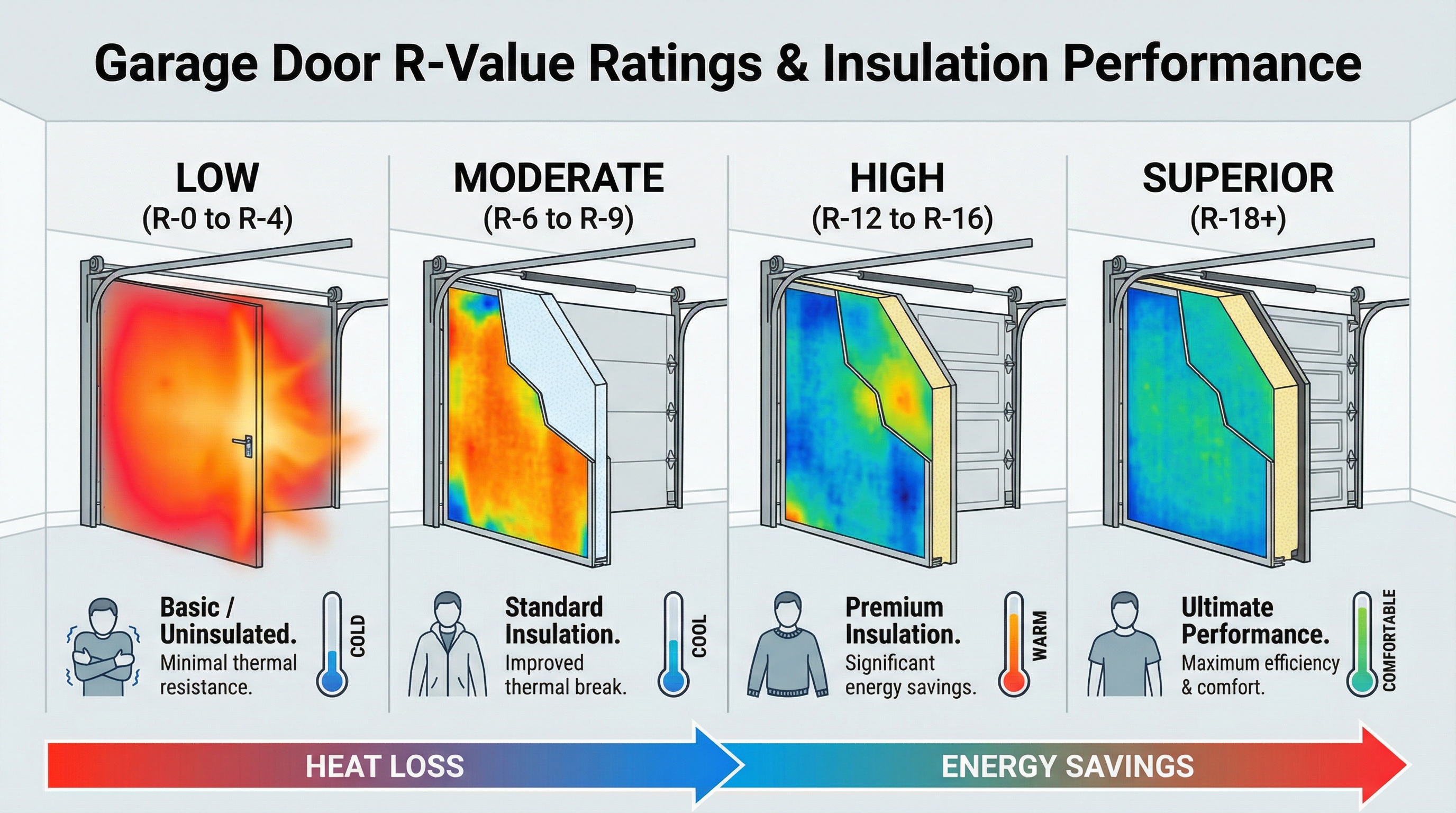 Garage door R-value comparison chart