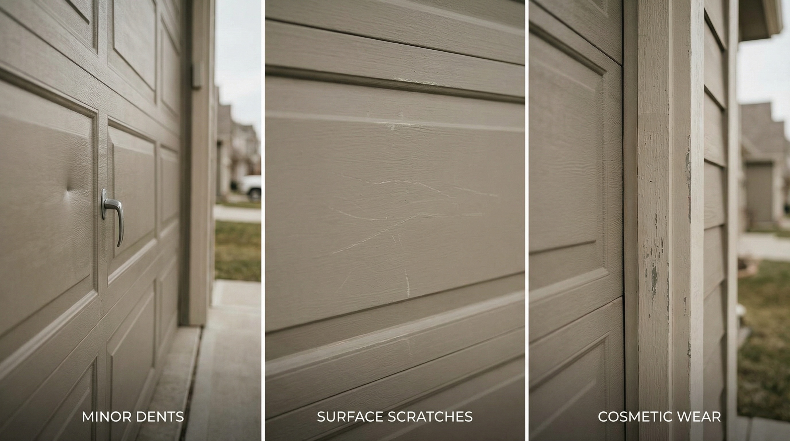 Examples of minor garage door damage that can be repaired