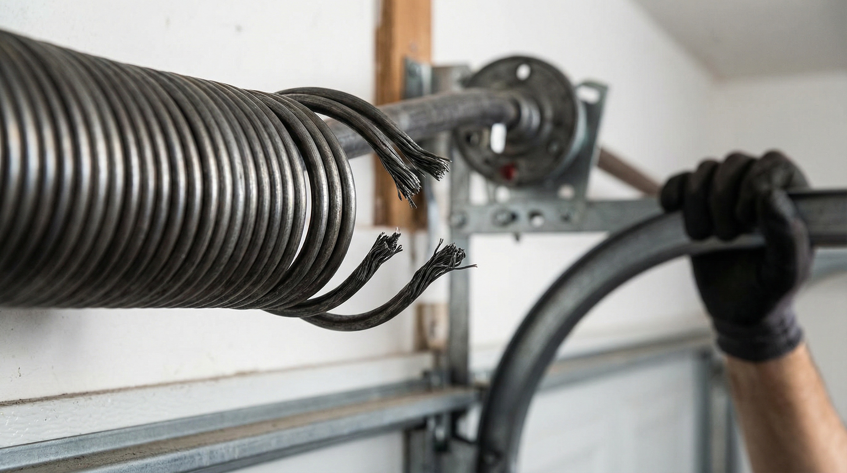 Broken garage door spring example