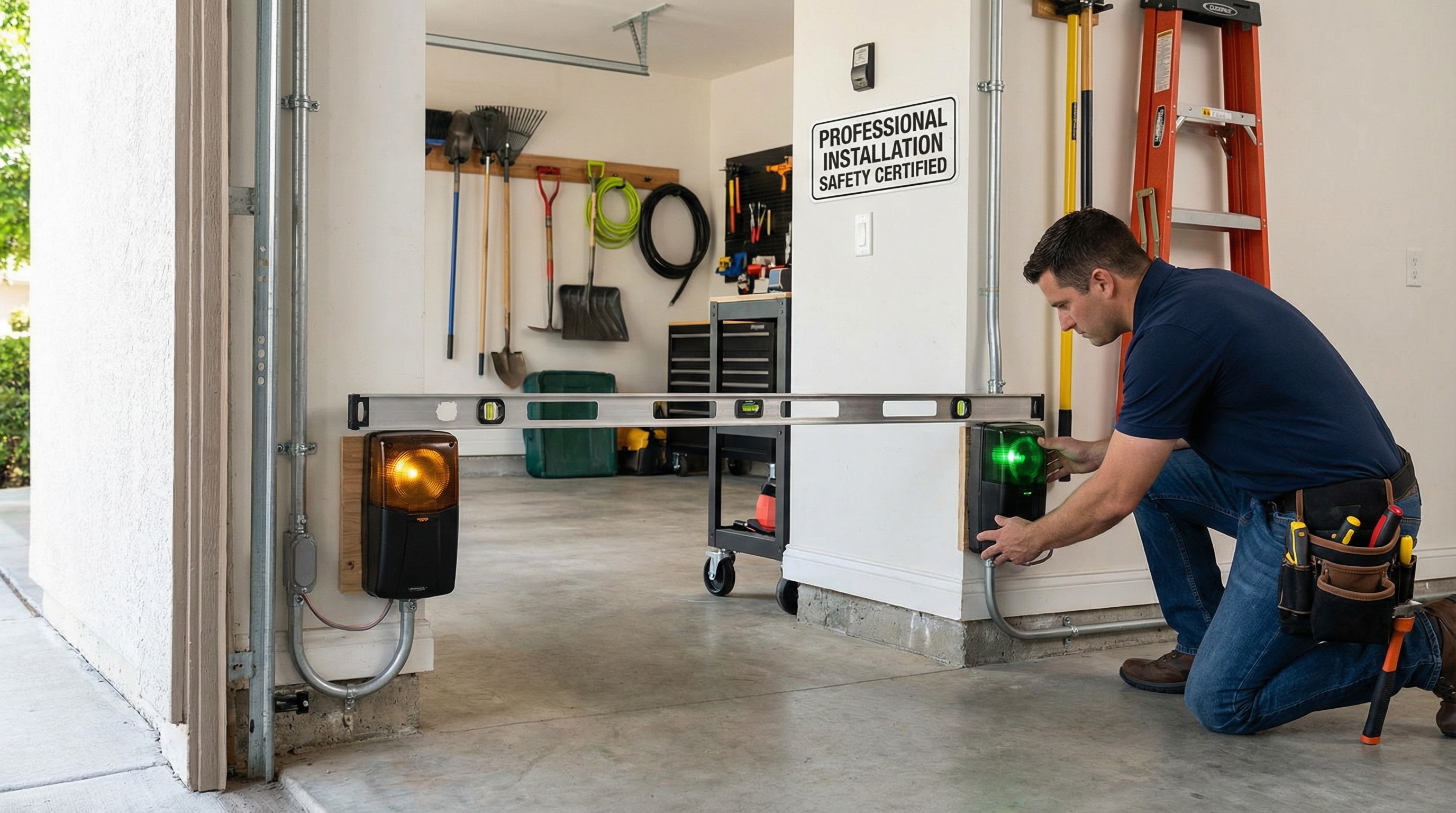 Garage door safety sensors alignment