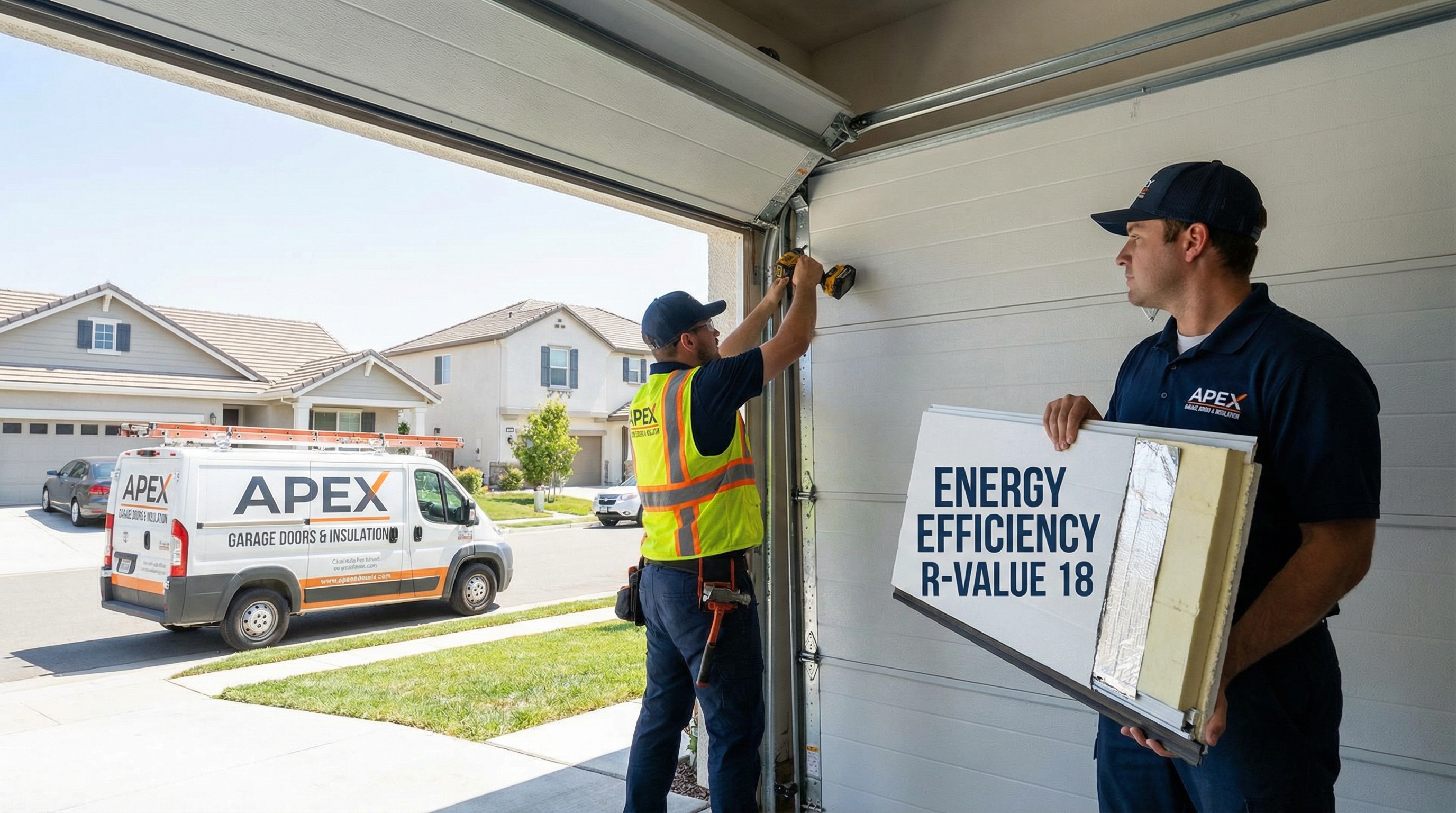 Energy efficient garage door installation