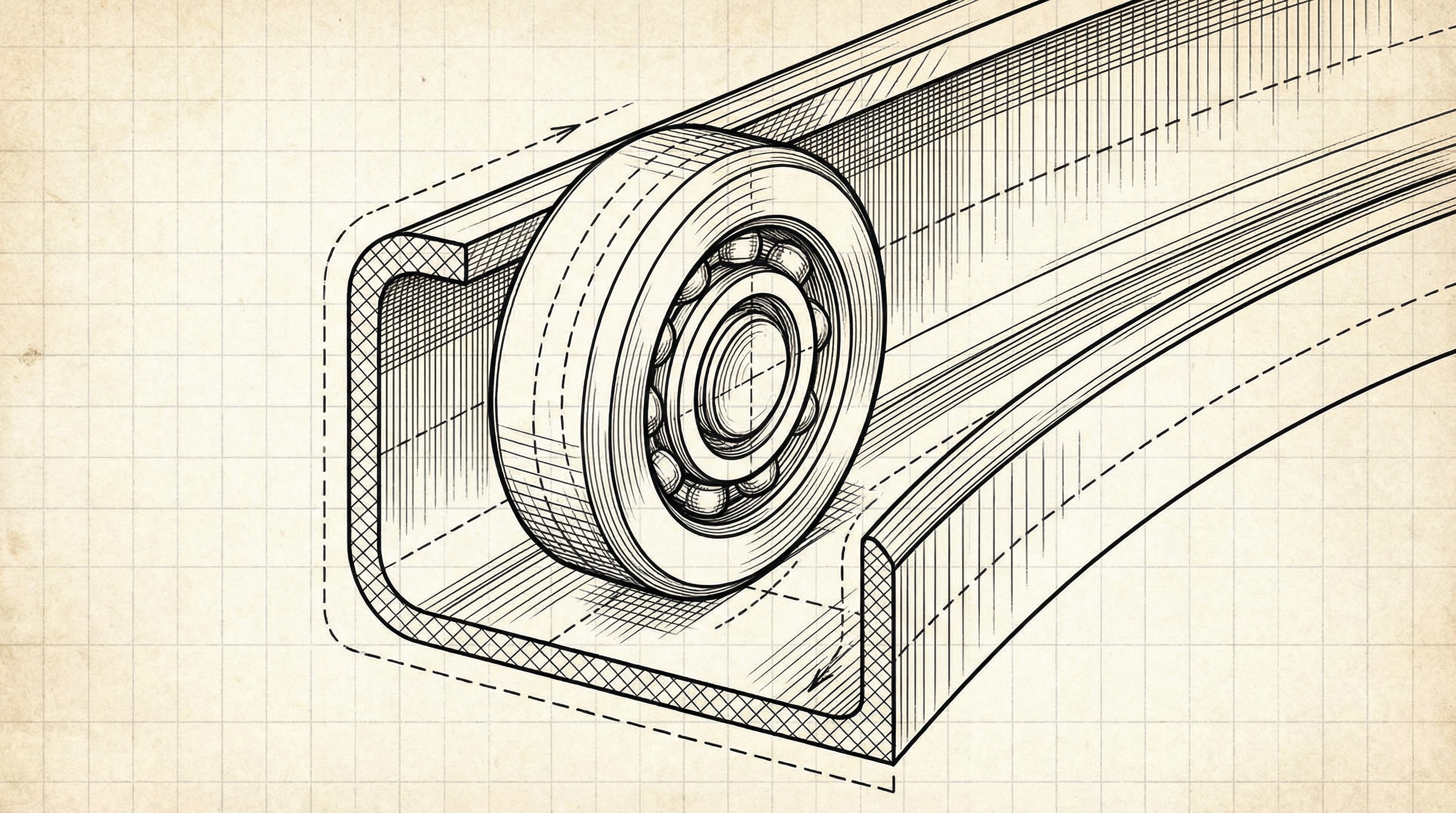 Garage door roller and track system diagram