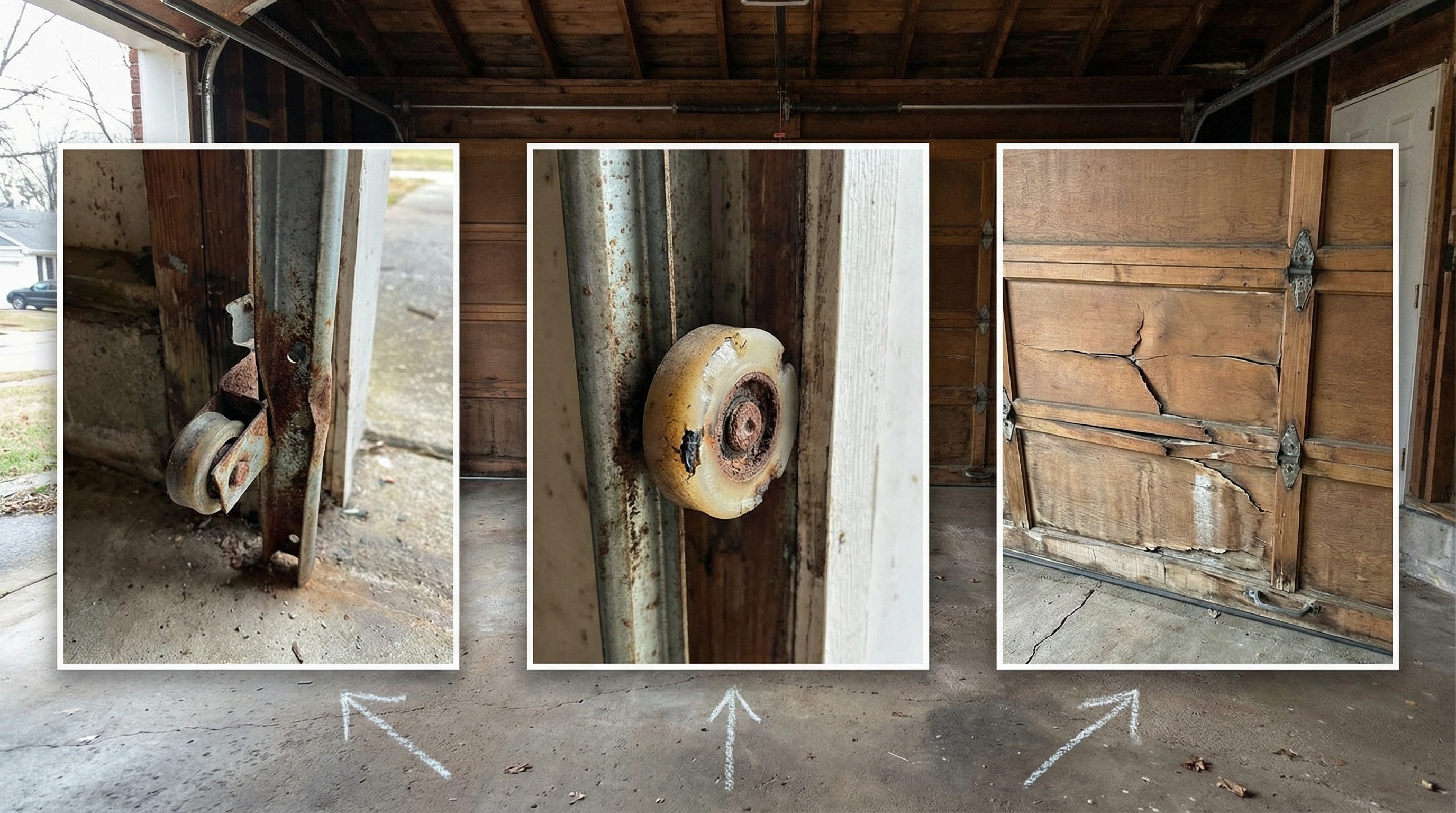 Garage door warning signs visual guide