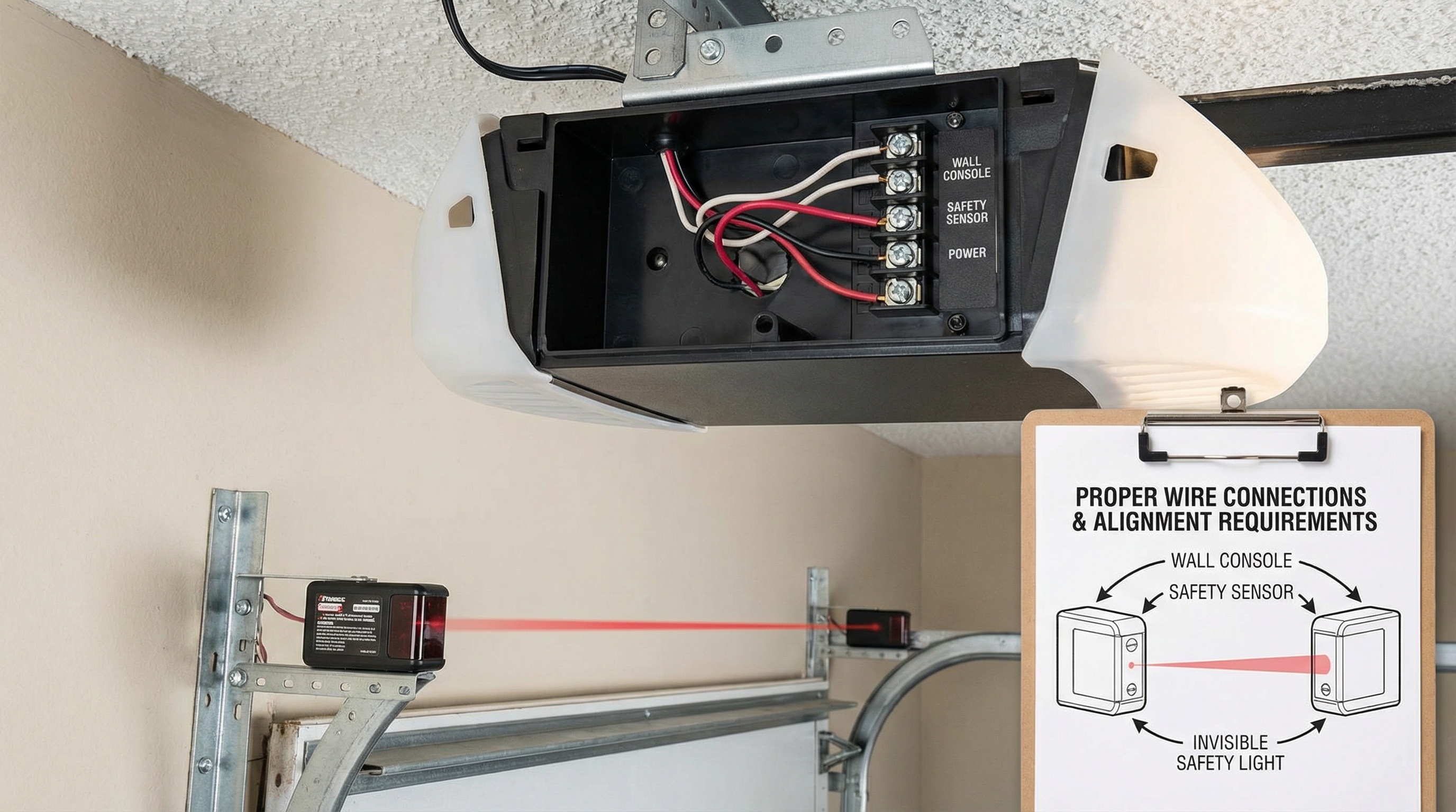 Garage door opener safety hazards and electrical wiring