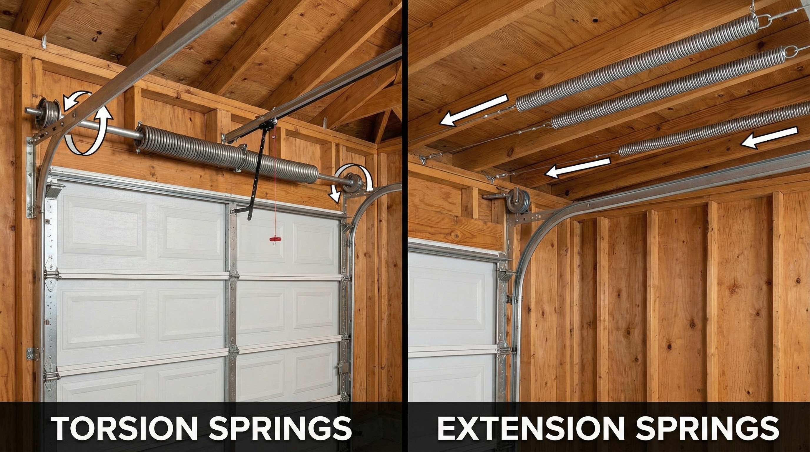 What''s the difference between torsion and extension garage door springs? — article cover image.