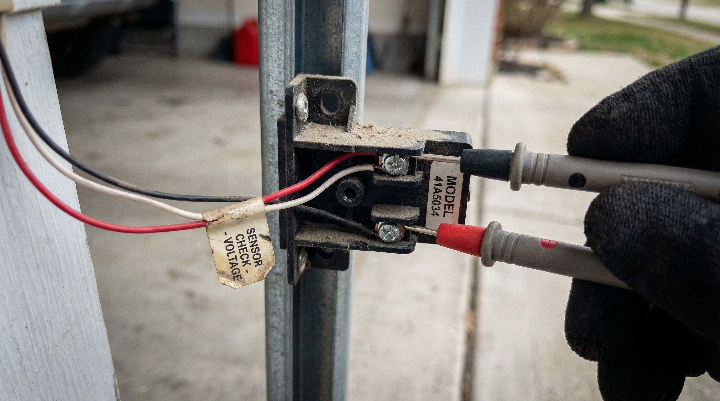 Garage door sensor wiring inspection