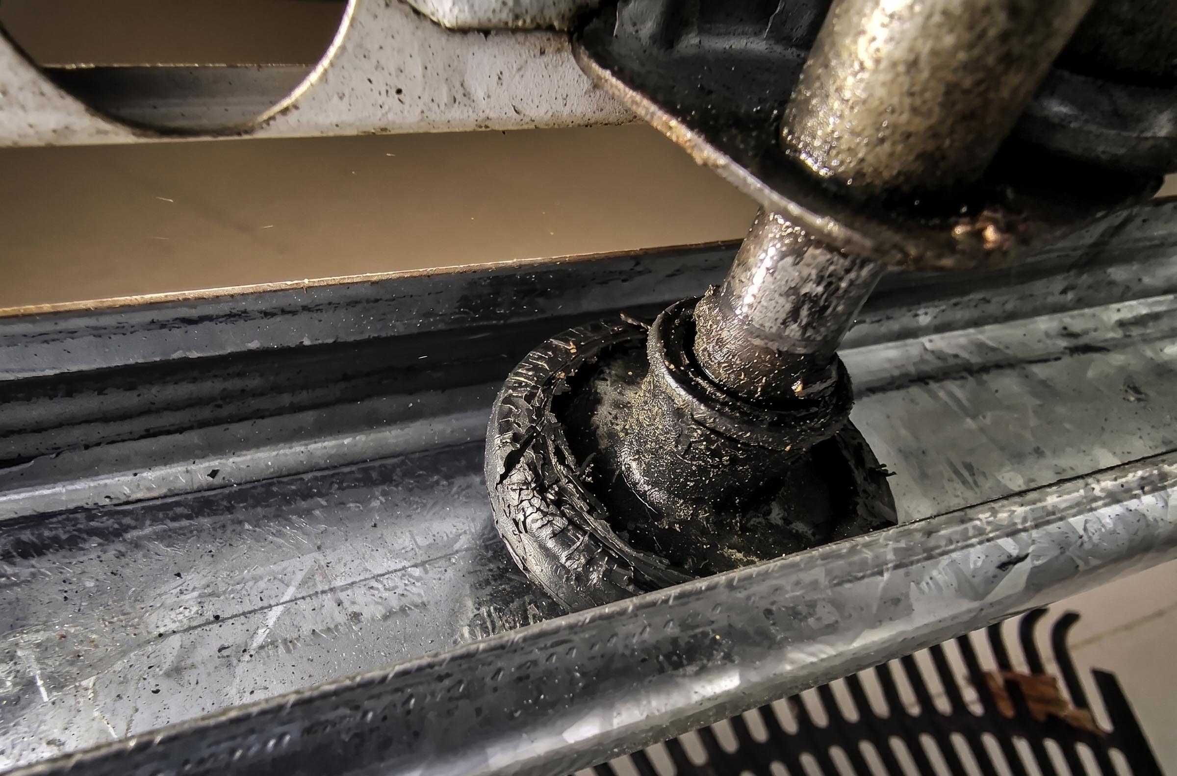 Old worn garage door rollers philadelphia