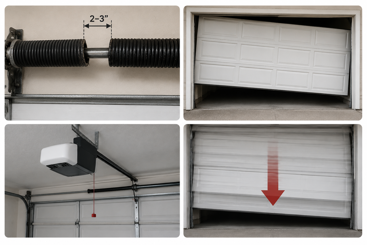Signs of a broken garage door spring