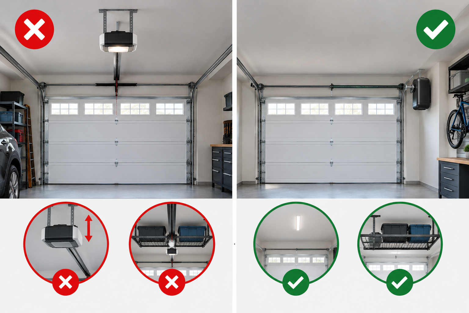 Wall mounted opener vs ceiling mounted opener